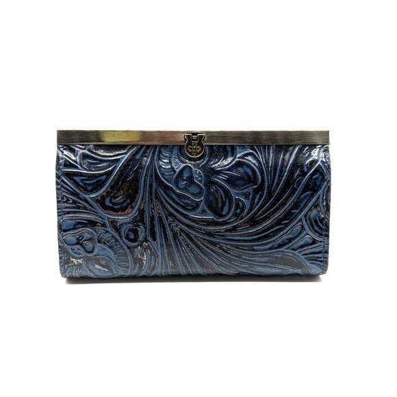 Patricia Nash Handbags - PATRICIA NASH Cauchy tooled embroidered leather women's wallet - BLUE (Used)